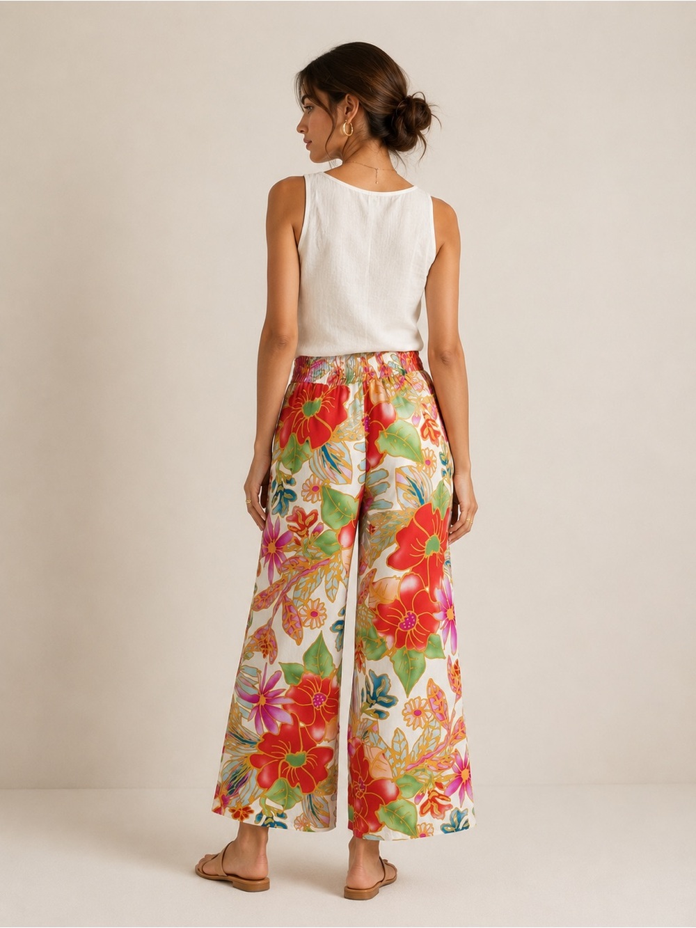 🎉LAST PIECE🎉CYNTHIA ROWLEY Wide Leg Pants - Picture 2 of 5